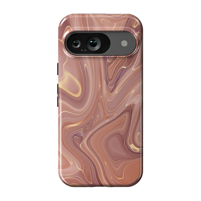 Pixel 9 StrongFit Brown Marble Liquid by ArtsCase