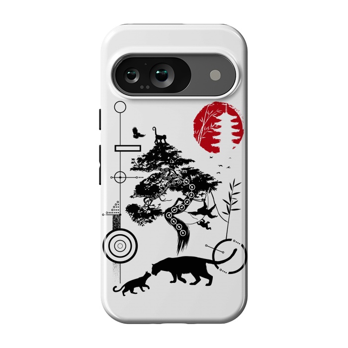 Pixel 9 StrongFit Geometric circles feline nature by Alberto