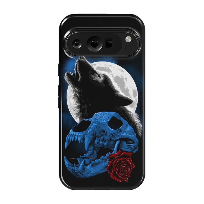 Pixel 9 pro StrongFit Wolf howling under the moon by Alberto