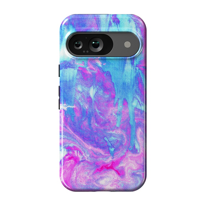 Pixel 9 StrongFit Melting Marble in Pink & Turquoise by Tangerine-Tane