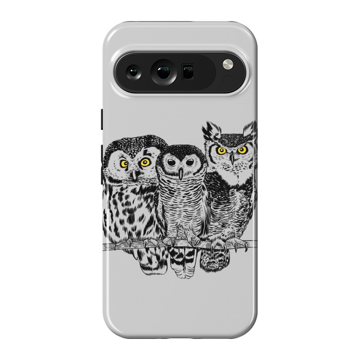 Pixel 9 Pro XL StrongFit Three owls by Alberto