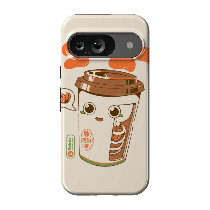 Pixel 9 StrongFit Cute Coffee x-Ray by Ilustrata