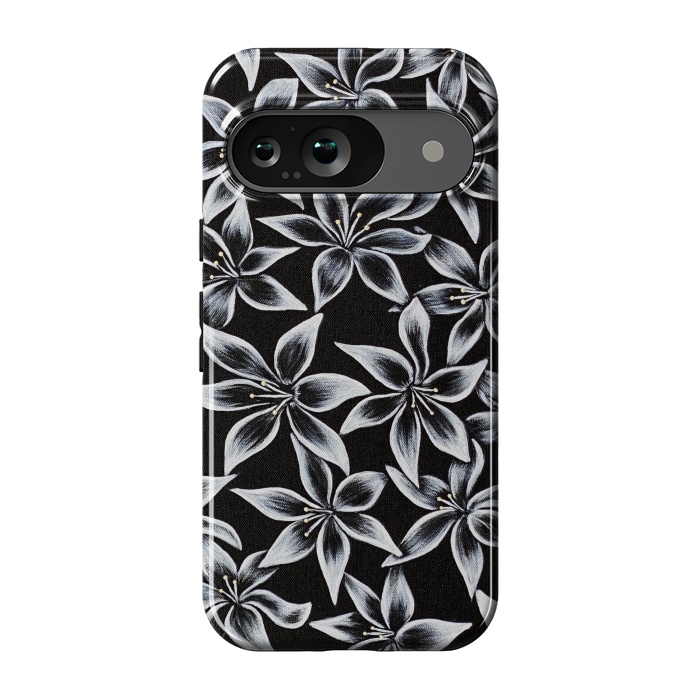 Pixel 9 StrongFit Black & White Lily by Denise Cassidy Wood