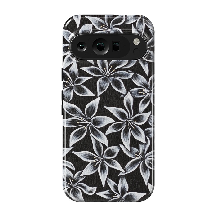 Pixel 9 pro StrongFit Black & White Lily by Denise Cassidy Wood