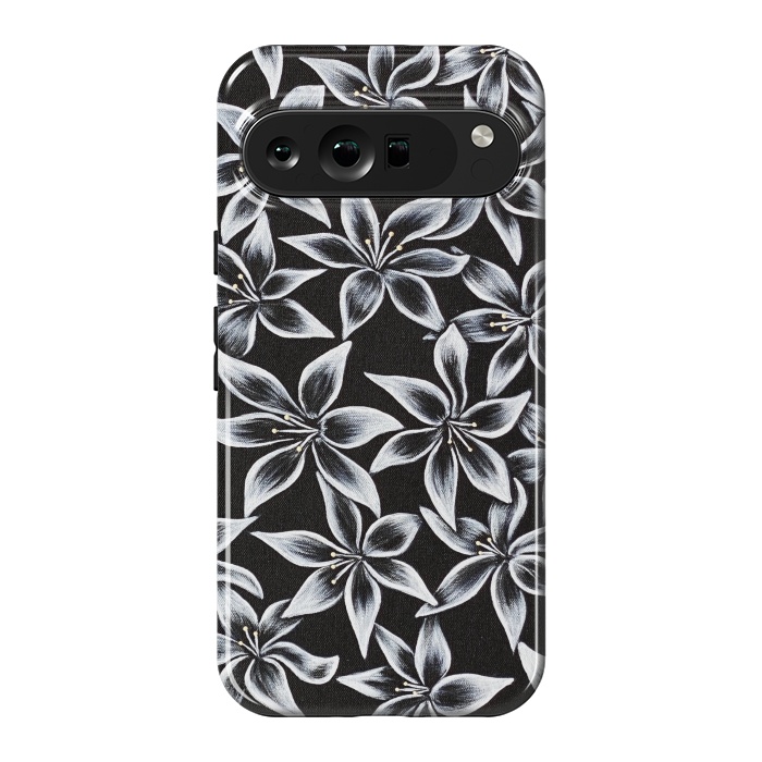 Pixel 9 Pro XL StrongFit Black & White Lily by Denise Cassidy Wood