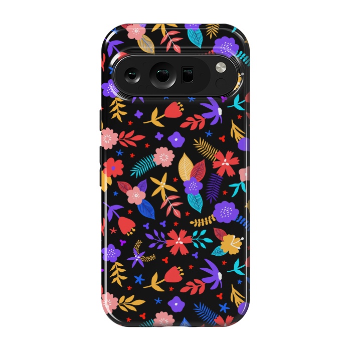 Pixel 9 pro StrongFit Multicoulored Floral Design by ArtsCase