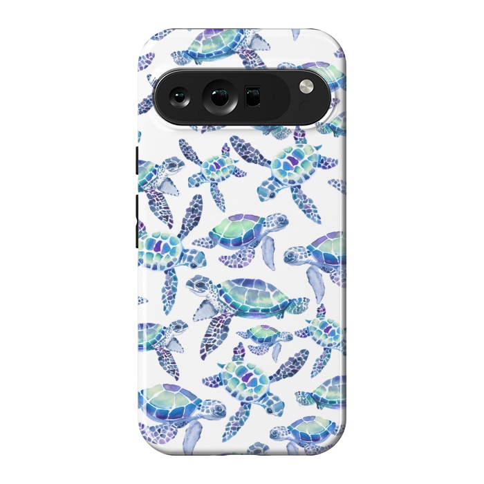 Pixel 9 Pro XL StrongFit Turtles in Aqua and Blue by gingerlique