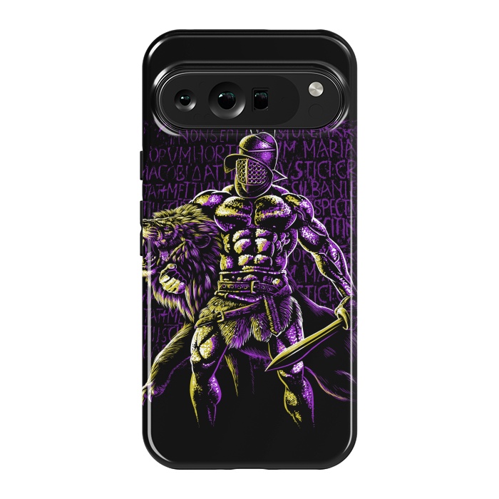 Pixel 9 Pro XL StrongFit retro bodybuilder vs lion by Alberto