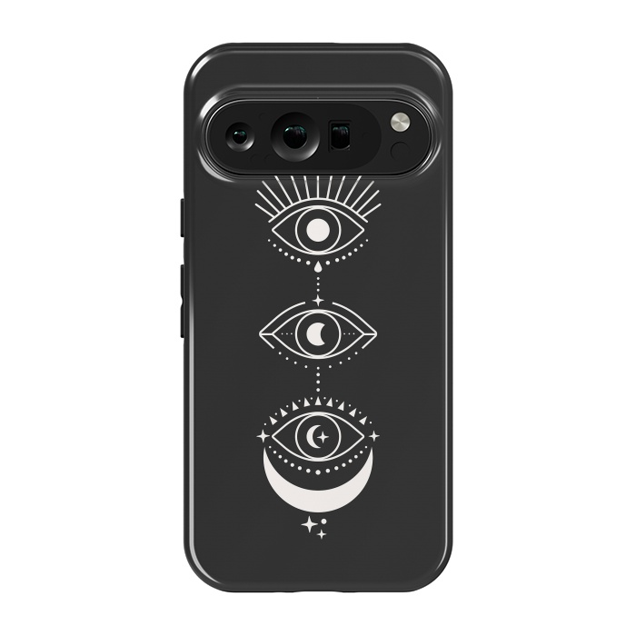 Pixel 9 pro StrongFit Black Eyes Moon Phases by ArtPrInk