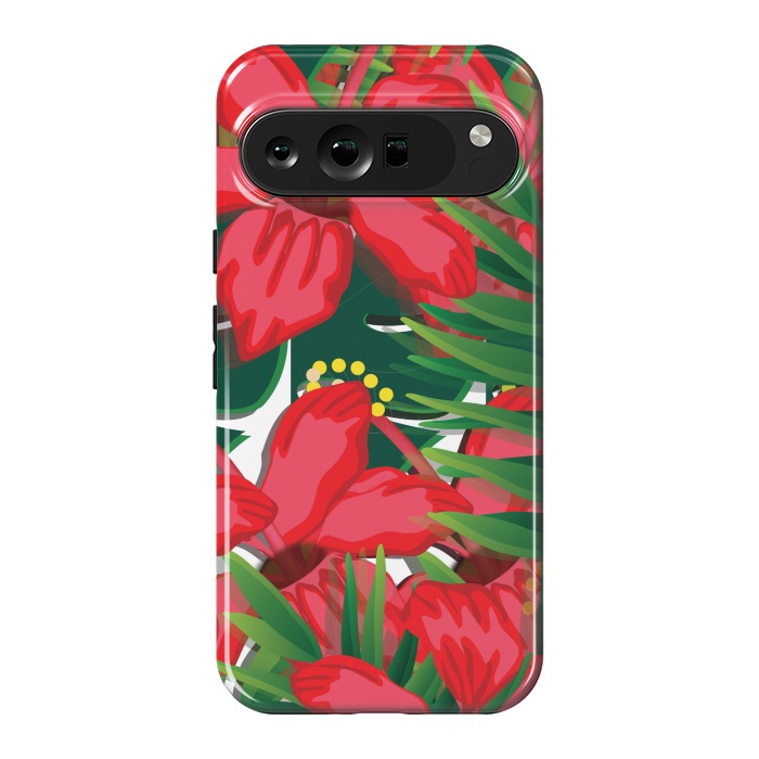 Pixel 9 Pro XL StrongFit red tulips tropical by MALLIKA