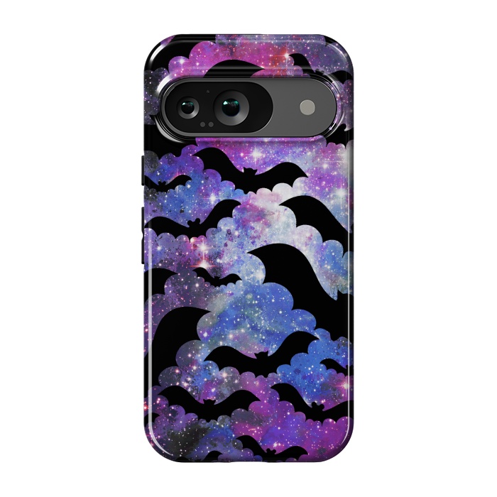 Pixel 9 StrongFit Flying bats and starry night sky - purple-blue night sky by Oana 