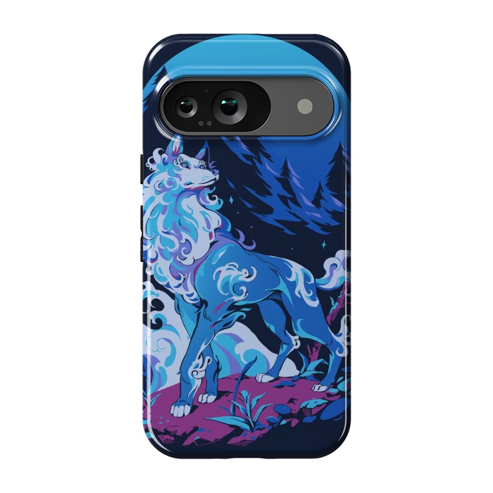 Pixel 9 StrongFit Spiritual Aqua Wolf by Ilustrata