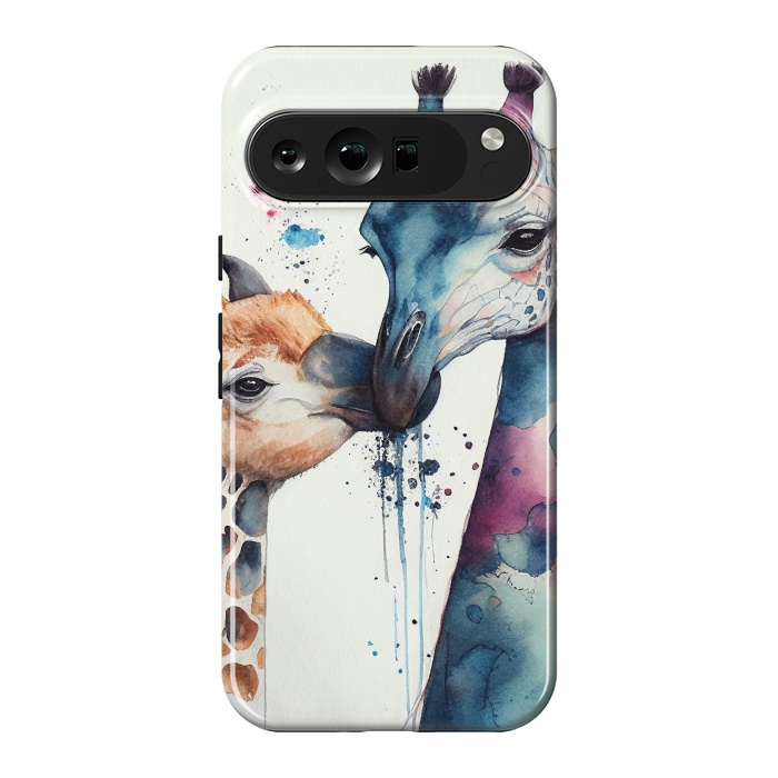 Pixel 9 Pro XL StrongFit Giraffe Love in Watercolor by Texnotropio