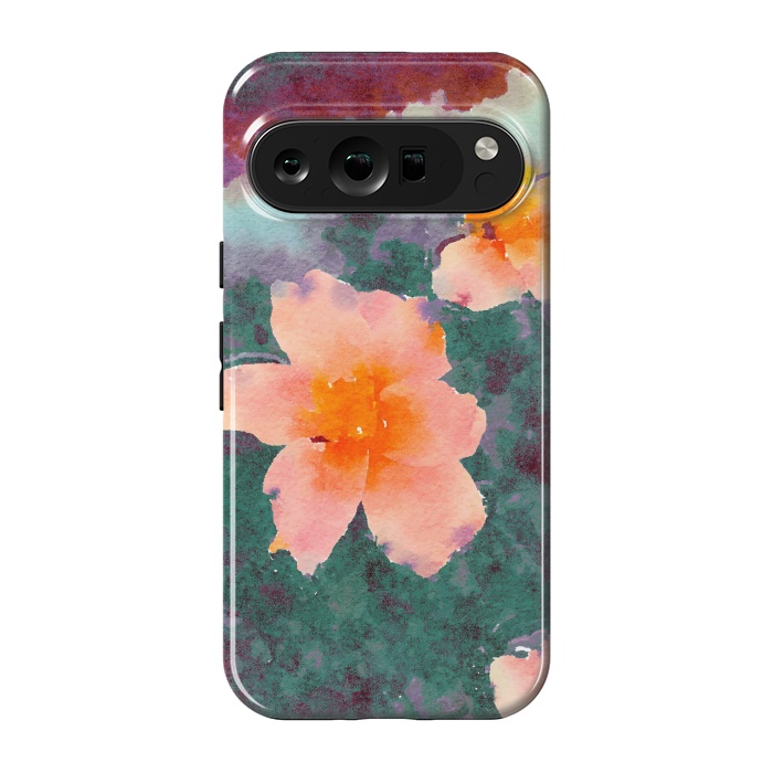 Pixel 9 pro StrongFit Floating In Love, Watercolor Lotus Pond Botanical Lake, Forest Jungle Floral Painting by Uma Prabhakar Gokhale