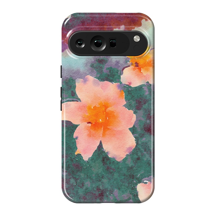 Pixel 9 Pro XL StrongFit Floating In Love, Watercolor Lotus Pond Botanical Lake, Forest Jungle Floral Painting by Uma Prabhakar Gokhale