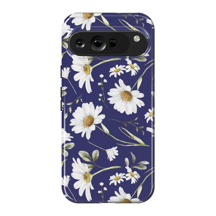 Pixel 9 Pro XL StrongFit White Watercolor Flowers 2 by Bledi