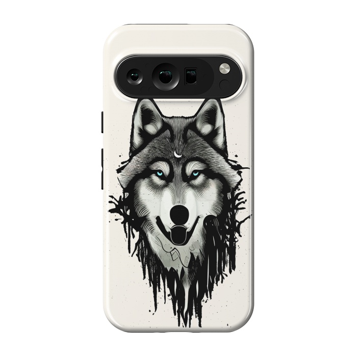 Pixel 9 pro StrongFit Wicked Soul, Werewolf Wolf Wild Animals Sketch, Wildlife Drawing Line Art, Wild Eclectic Dark Moon by Uma Prabhakar Gokhale