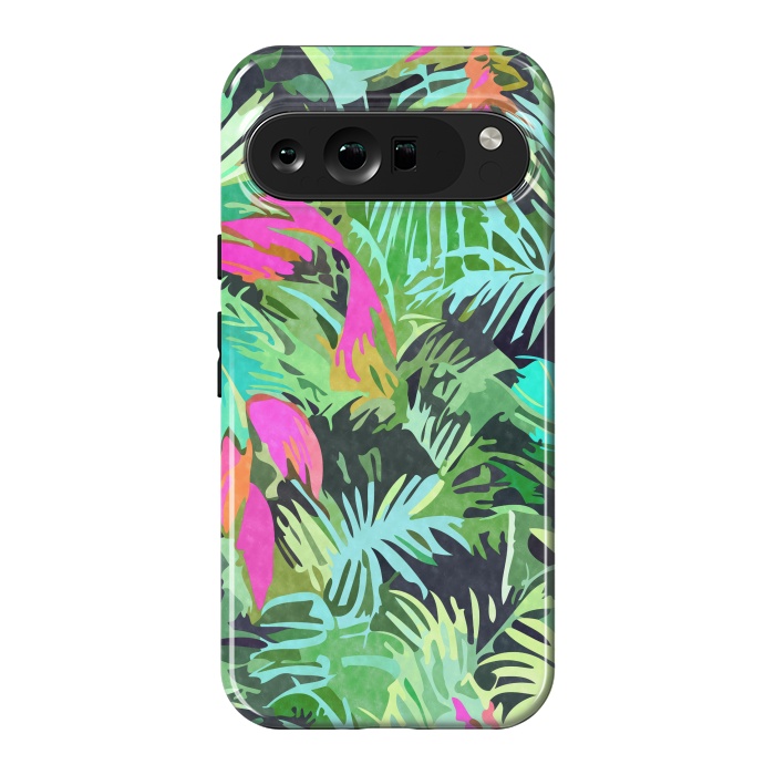 Pixel 9 Pro XL StrongFit Tropical Jungle, Botanical Nature Plants, Palm Forest Bohemian Watercolor, Modern Wild Painting by Uma Prabhakar Gokhale