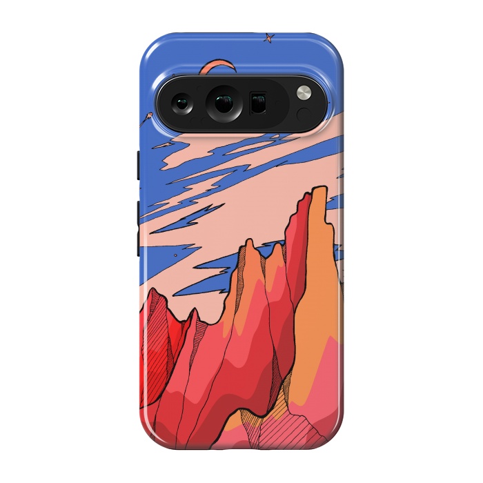 Pixel 9 pro StrongFit Blossom red mountain  by Steve Wade (Swade)