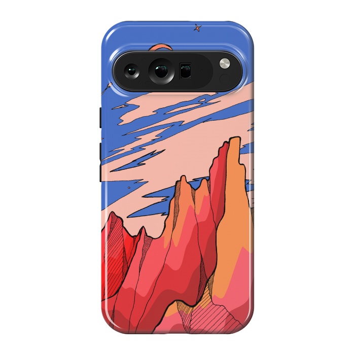 Pixel 9 Pro XL StrongFit Blossom red mountain  by Steve Wade (Swade)