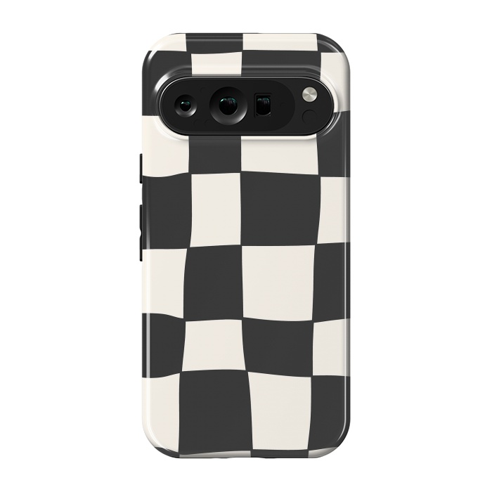 Pixel 9 pro StrongFit Liquid Grid Black White by ArtPrInk