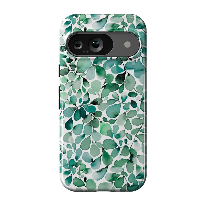 Pixel 9 StrongFit Leaffy Botanical Green Eucalyptus by Ninola Design