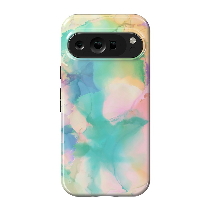 Pixel 9 pro StrongFit Rainbow watercolor abstract painting - modern splats by Oana 