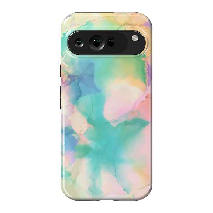 Pixel 9 Pro XL StrongFit Rainbow watercolor abstract painting - modern splats by Oana 