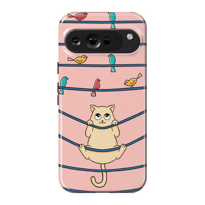 Pixel 9 Pro XL StrongFit Cat and birds by Coffee Man