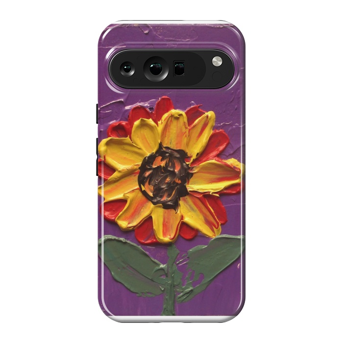 Pixel 9 Pro XL StrongFit Sunflower acrylic painting by ArtKingdom7