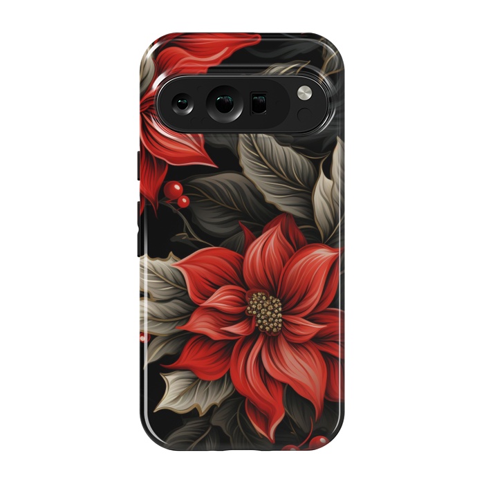 Pixel 9 pro StrongFit Christmas Poinsettia flowers by haroulita