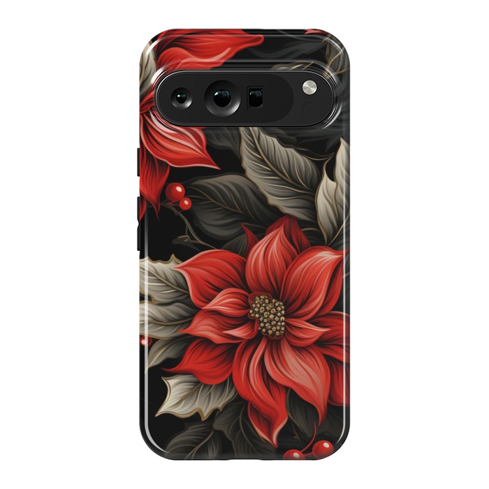 Pixel 9 Pro XL StrongFit Christmas Poinsettia flowers by haroulita