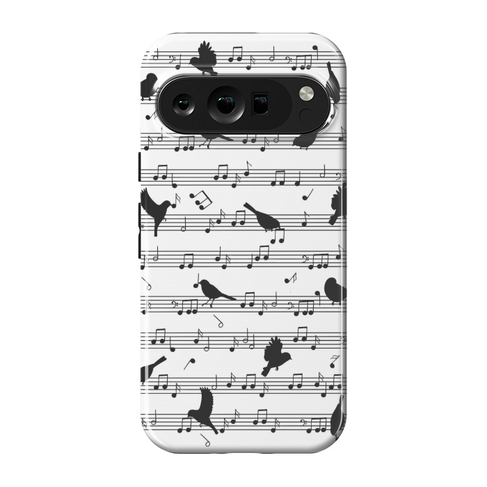 Pixel 9 pro StrongFit Birds on Musical notes - Black by LM2Kone