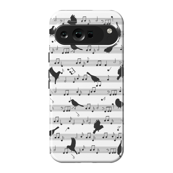 Pixel 9 Pro XL StrongFit Birds on Musical notes - Black by LM2Kone