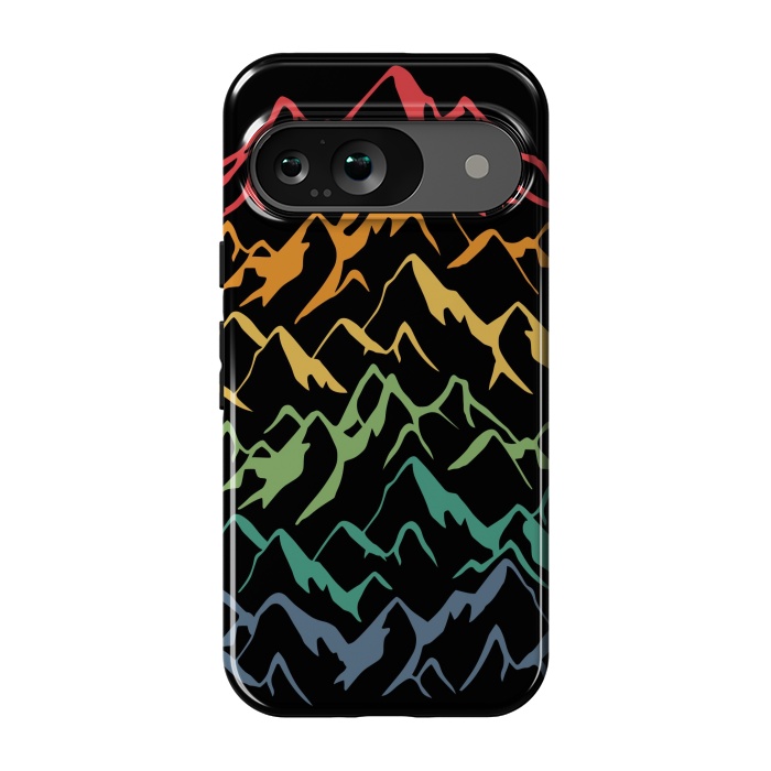 Pixel 9 StrongFit Retro Mountains Lines by LM2Kone