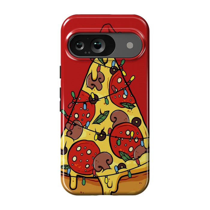 Pixel 9 StrongFit Merry Christmas Pizza by LM2Kone