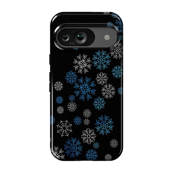 Pixel 9 StrongFit Christmas Blue Snow Pattern by LM2Kone