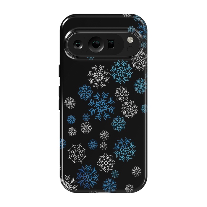 Pixel 9 pro StrongFit Christmas Blue Snow Pattern by LM2Kone