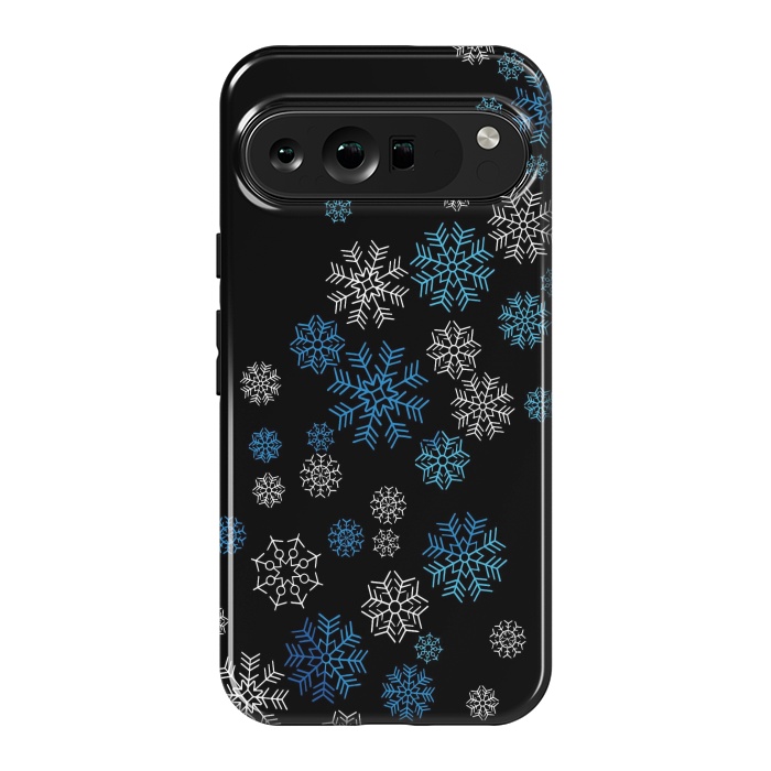 Pixel 9 Pro XL StrongFit Christmas Blue Snow Pattern by LM2Kone