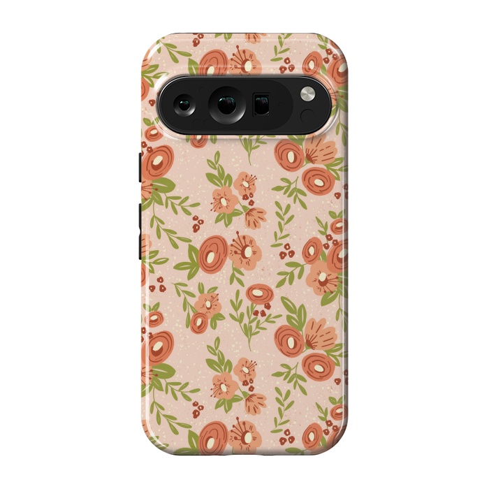 Pixel 9 pro StrongFit Coral Flowers by Tiny Thistle Studio