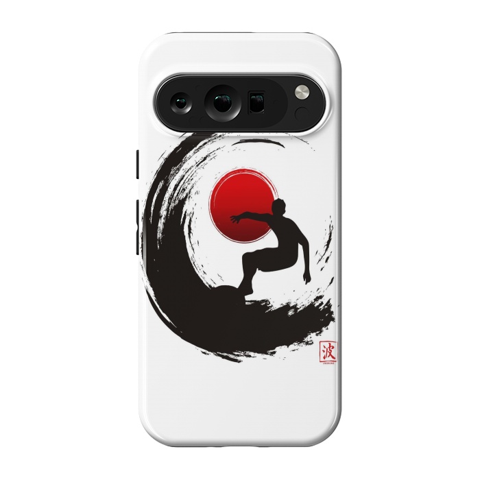 Pixel 9 pro StrongFit Enso Surf Japanese black by LM2Kone