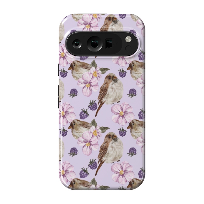 Pixel 9 pro StrongFit Birds, light purple by Flowery Stories