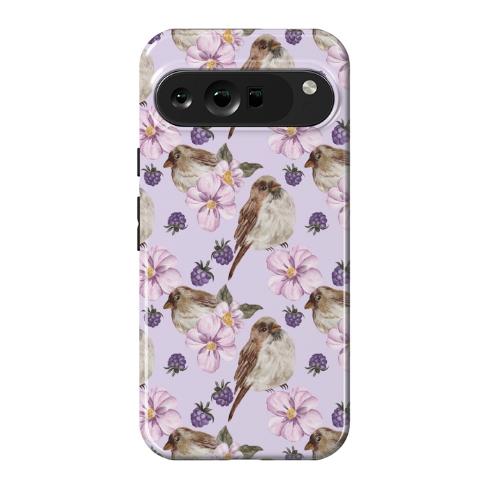 Pixel 9 Pro XL StrongFit Birds, light purple by Flowery Stories