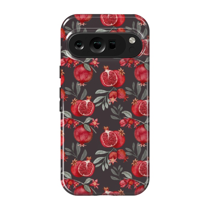 Pixel 9 pro StrongFit Red fruits, black by Flowery Stories