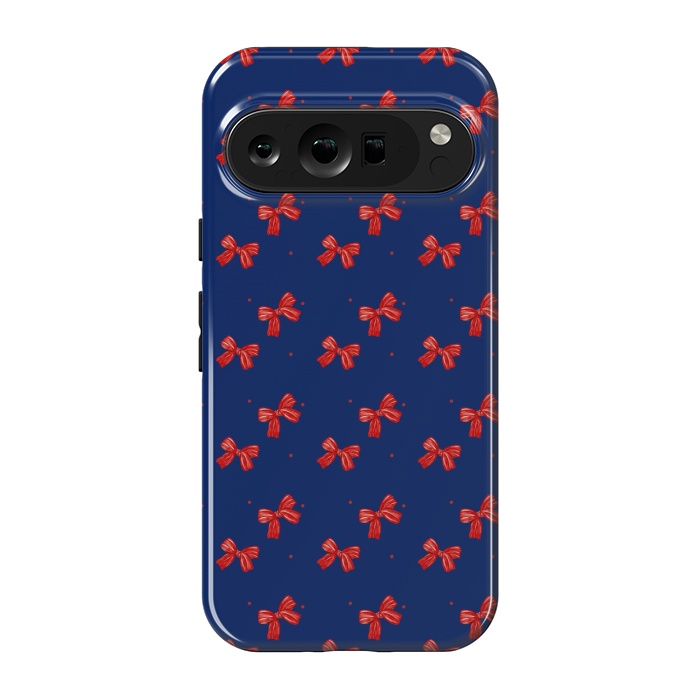 Pixel 9 pro StrongFit Navy bows by Flowery Stories