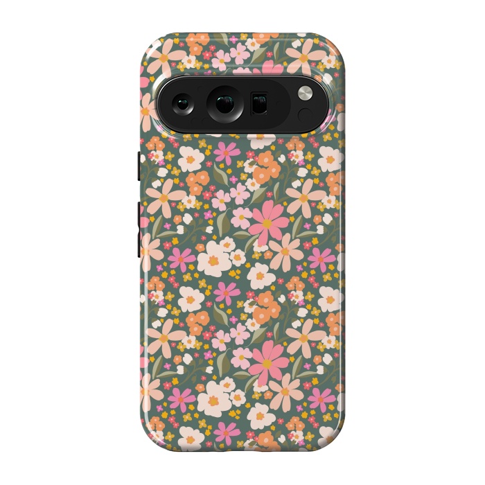 Pixel 9 pro StrongFit Flowers green by Flowery Stories