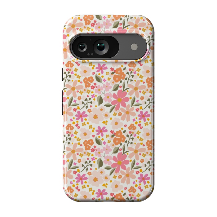 Pixel 9 StrongFit Flowers white by Flowery Stories