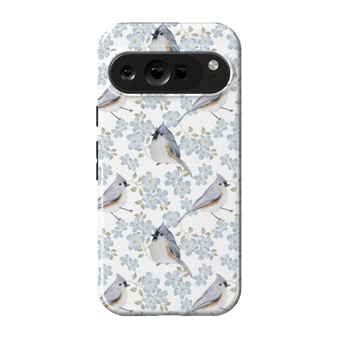 Pixel 9 pro StrongFit Birds white by Flowery Stories