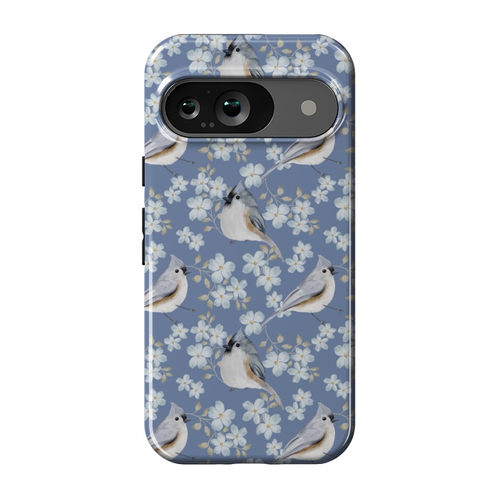 Pixel 9 StrongFit Birds blue by Flowery Stories