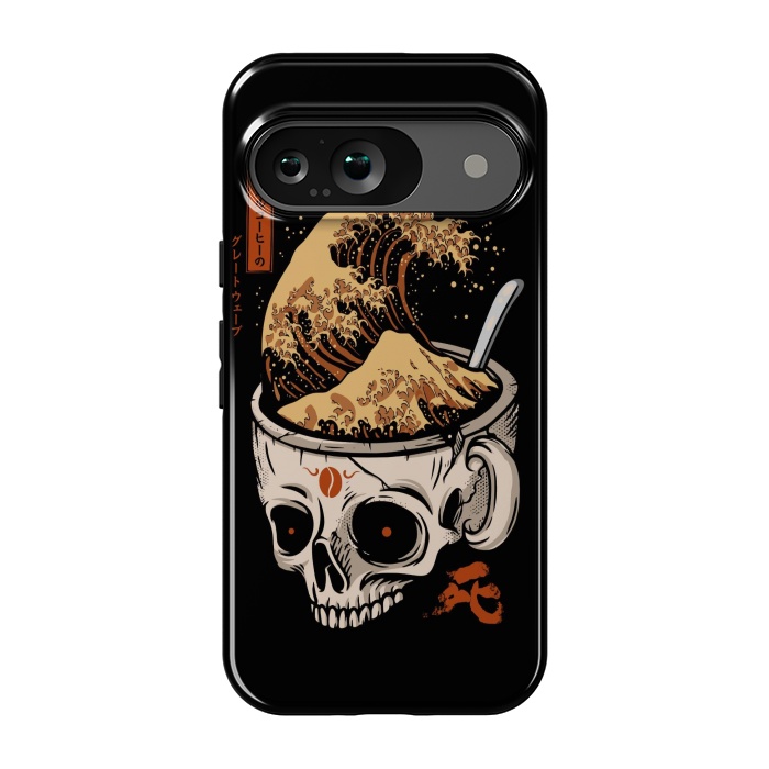 Pixel 9 StrongFit The Great Wave of Skull Coffee by LM2Kone